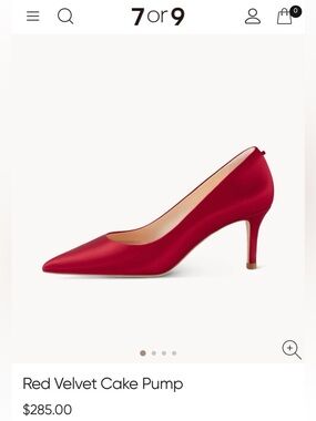Genuine Silk 7or9 Red Velvet Cake Pump in Size 36 or 6 US